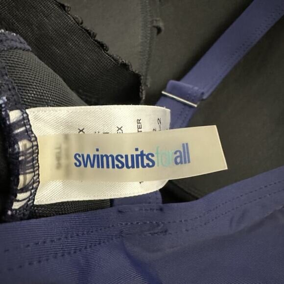 Swimsuits For All Womens One Piece Swim Suit Size 18 Blue Purple High Neck - Picture 7 of 8